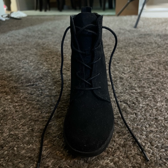 Black Velvet Booties - Picture 2 of 5